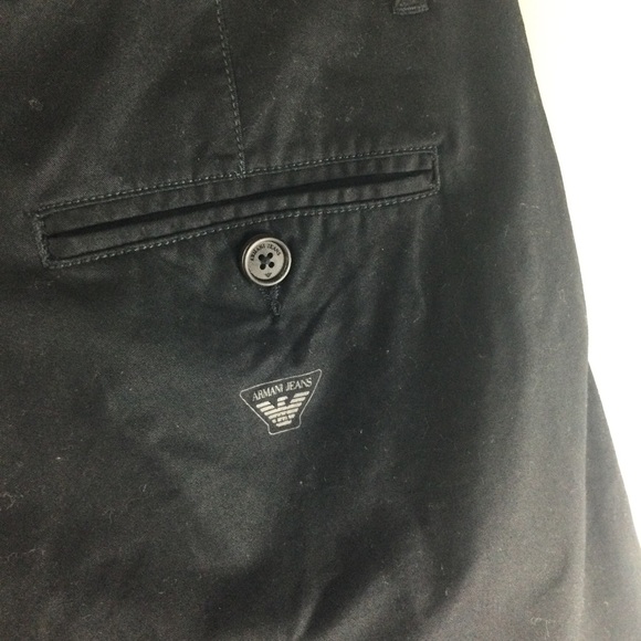 Armani Jeans S31 Slim Fit Cotton Stretch 10.5” Black Men’s Shorts Size 32 - Picture 7 of 13